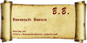 Benesch Bence névjegykártya