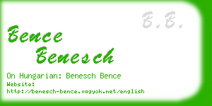 bence benesch business card